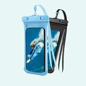 Waterproof Touchscreen Dry Bag with 3D Case Up to 6.9" Phone Size Perfect for Swimming & Outdoor Activities Blue & Black