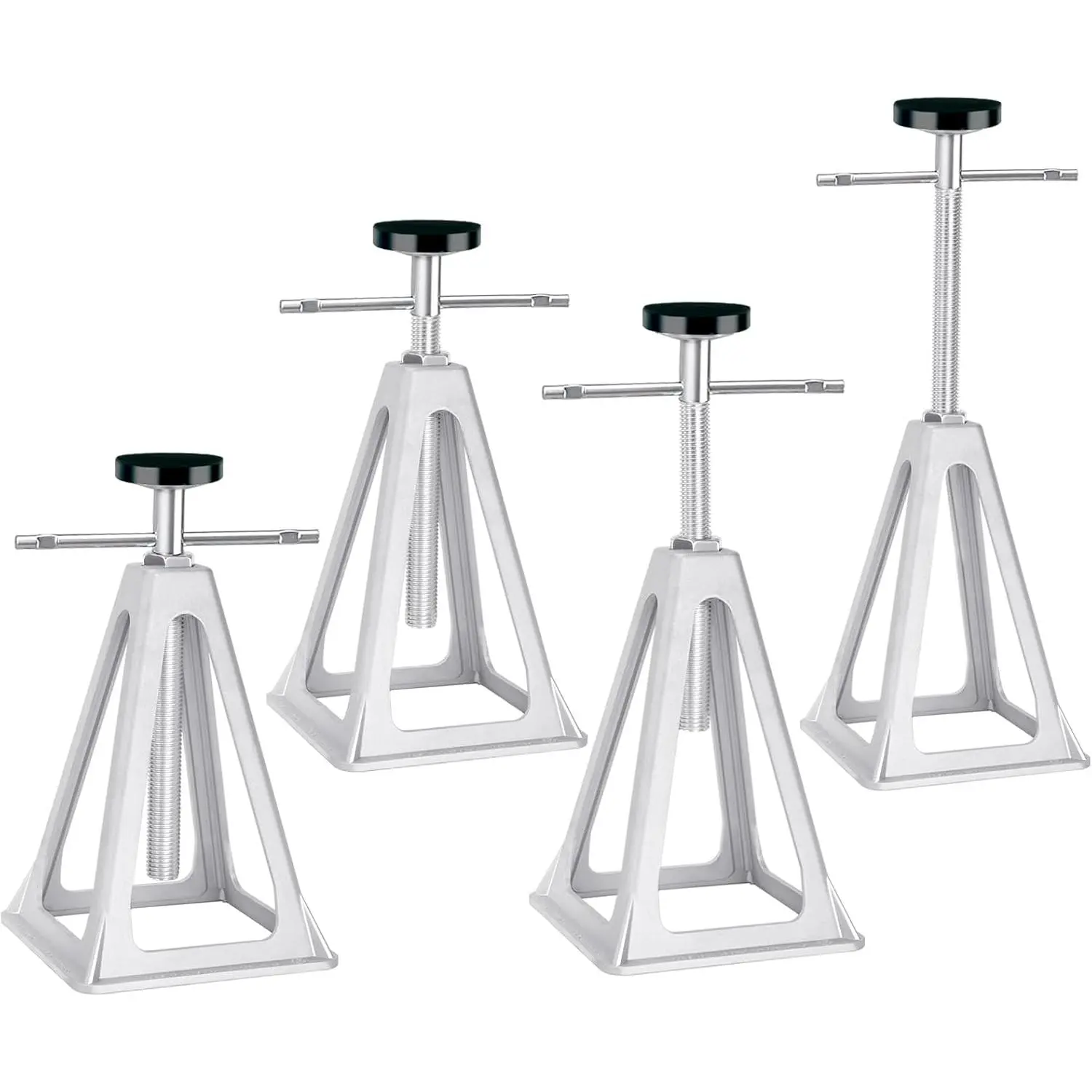 RV Stabilizer Jacks Set of 4 -  Trailer Jack Stands for Travel  & RVs, Supports Up to 7500 Lbs, Adjustable from 11" to 17" - Camper Stabilizer Jacks with Screw Jacks, Rubber Pads