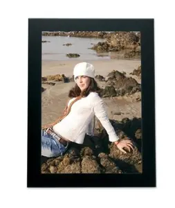 212 MAIN Black 5x7 Metal Framed Picture Frame - Stylish, Durable Contemporary Photo Holder with Double Hinge, Hand-Finished for Baby & Maternity Table Top Decor