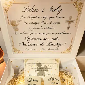 Godparents Proposal Gift Box with Set of Two 16oz Glasses for Special Occasions