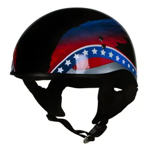 'Eagle Wings' Advanced Black DOT Motorcycle Skull Cap Helmet