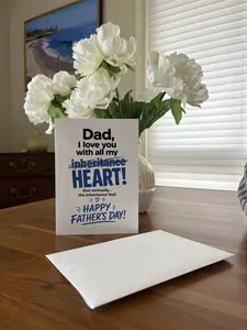Funny Father’s Day Card for Dad – Inheritance Joke Card (5x7 w/ Envelope)