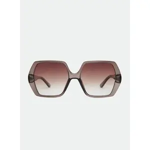 OTRA Fleur - Transparent Olive Oversized Square Sunglasses with Brown Gradient Lenses & 100% UV Protection