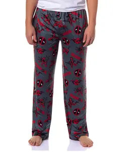 Marvel Comics Deadpool Pajamas Men's Logo Fight Pose Lounge PJ Pants