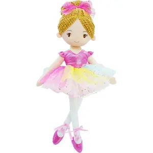 16" Ballerina Princess Polina - Stuffed Plush Soft Doll - Pink Outfit - Gift for Toddler Girls