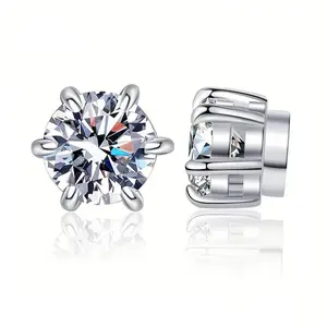Moissanite earrings Magnetic Simple 2CT Moissanite earrings No need to pierce the ear Valentine's Day Mother's Day