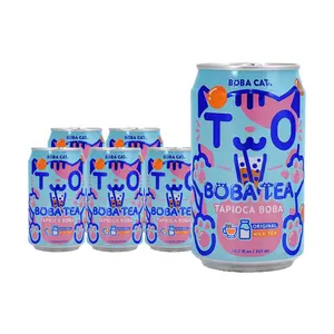BOBACAT Original Bubble Tea Drink - Authentic Taiwanese Pearl Milk Tea, 6-Pack (315ml x 6)