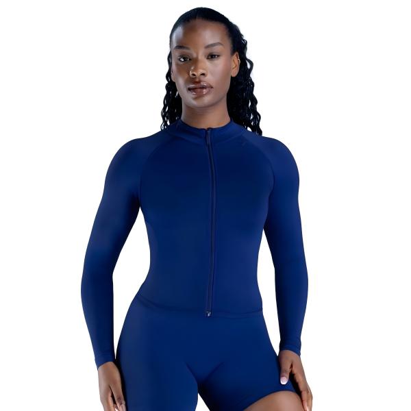 <WITH LOGO> DFYNE Women's Zippered Long-Sleeve Sports Topand shorts/leggings set, with a hip-lifting design, women's sports and fitness set, suitable for various occasions such as yoga, fitness, cycling, hiking, running, sports, and outdoor leisure