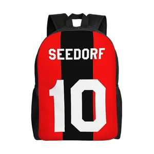 1PC Back to School First Day of School Soccer Seedorf Number 10 Daypack Men Women Adult Outdoor Sports Backpack Washable Bookbag