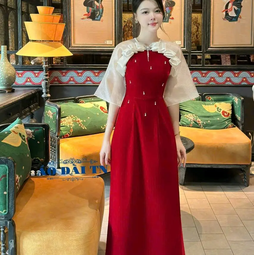 Áo Dài Cách Tân T21 ( Vietnamese Size ) / Women Ao Dai / Girl Ao Dai / Luna Ao Dai / Wedding Party Ao Dai / Áo Dài Tết