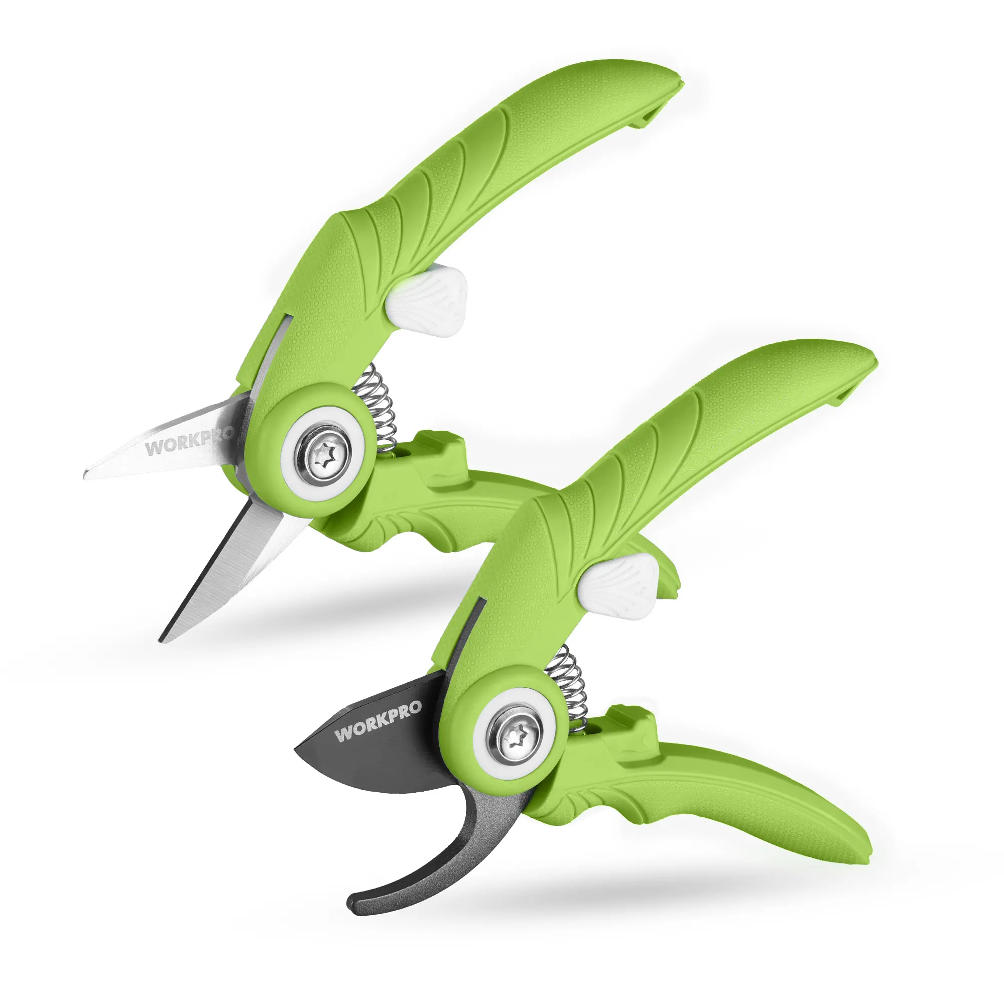#summersale WORKPRO 2-Pack 6.9" Garden Pruning Shears, Bypass & Straight Gardening Scissors with SK5 Steel Blade, Handheld Garden Floral Clippers for Rose, Plants, Flowers, Gardening Gifts for Women & Men