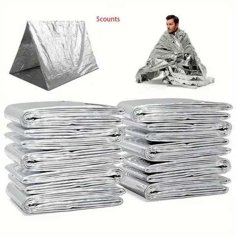 Dual-Sided Waterproof Emergency Blankets, Thermal Survival Supplies for Camping, Hiking, and Outdoor Rescue, Practical Christmas Gift for Outdoor Enthusiasts