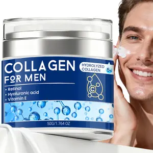 Collagen Cream For Men, Collagen Moisturizing Cream, Collagen Face Cream With Aloe Vera, Collagen Face Moisturizer, Collagen And Jojo Ba Firming And Lifting Skin, Fast-Absorption & Non-Greasy, Younger-Looking Skincare For All Skin Types-50G