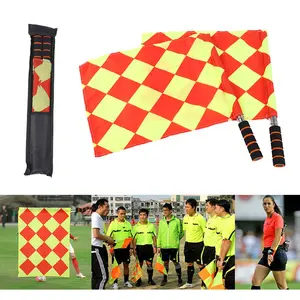 Referee Flag Field Soccer Duo Set | Includes Dedicated Storage Bag | Professional-Grade Visibility | The Practical Gift for Football Enthusiasts | Checkered