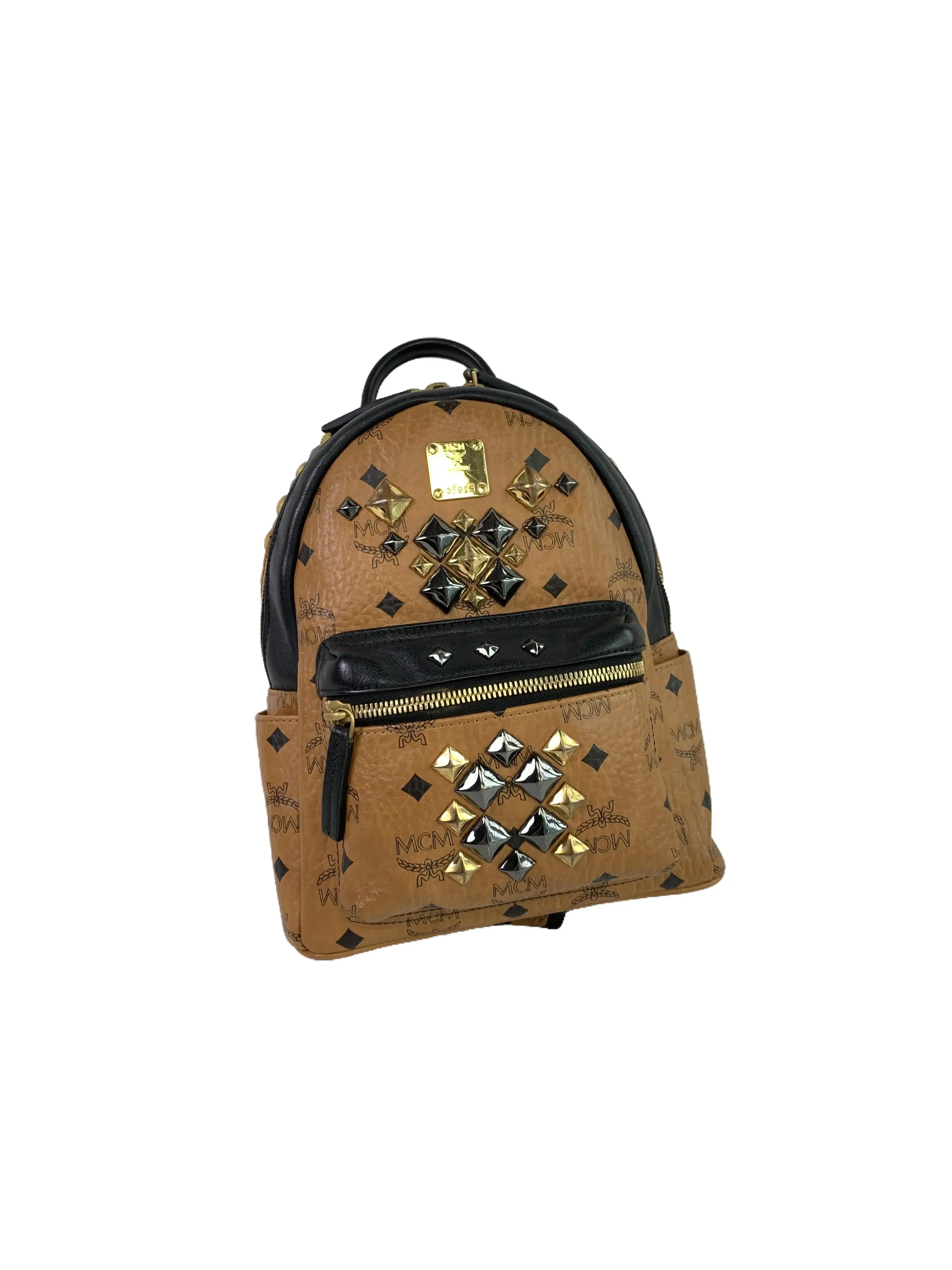 Pre-owned MCM Studded Mini Backpack/ee06508201/8201