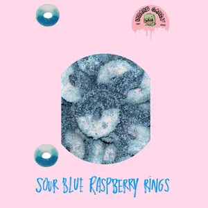 Insane Candy Sour Blue Raspberry Rings Snack Candy 6oz