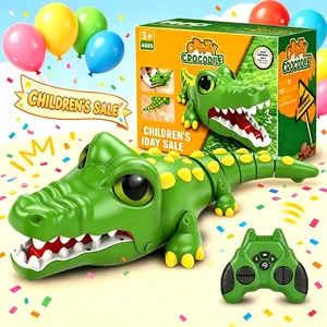RC Crocodile Robot Toy Gift, Children's Day Gift,2.4GHz Remote Control Alligator with Realistic Biting & Roaring Sounds, Fun Prank Toy for Kids