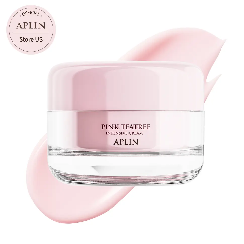 [APLIN Official] Pink TeaTree Intensive Cream 50g | Soothing Recovery, Hydrating, Centella Asiatica, TeaTree, Sensitive Skin, Acne Treatment, Allantoin, Skin Moisturizer, Facial Moisturizer, Day&Night Use, Korean Skincare, Blemish, Moisturizing Cleansing