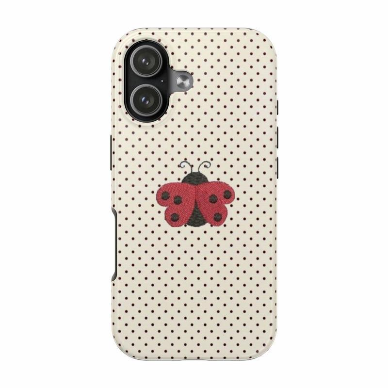 8 Vers Ladybug Polka Dots Tough Phone Case, Cutest Design Case Cover with iPhone 17 16 15 14 13 12 11promax & More
