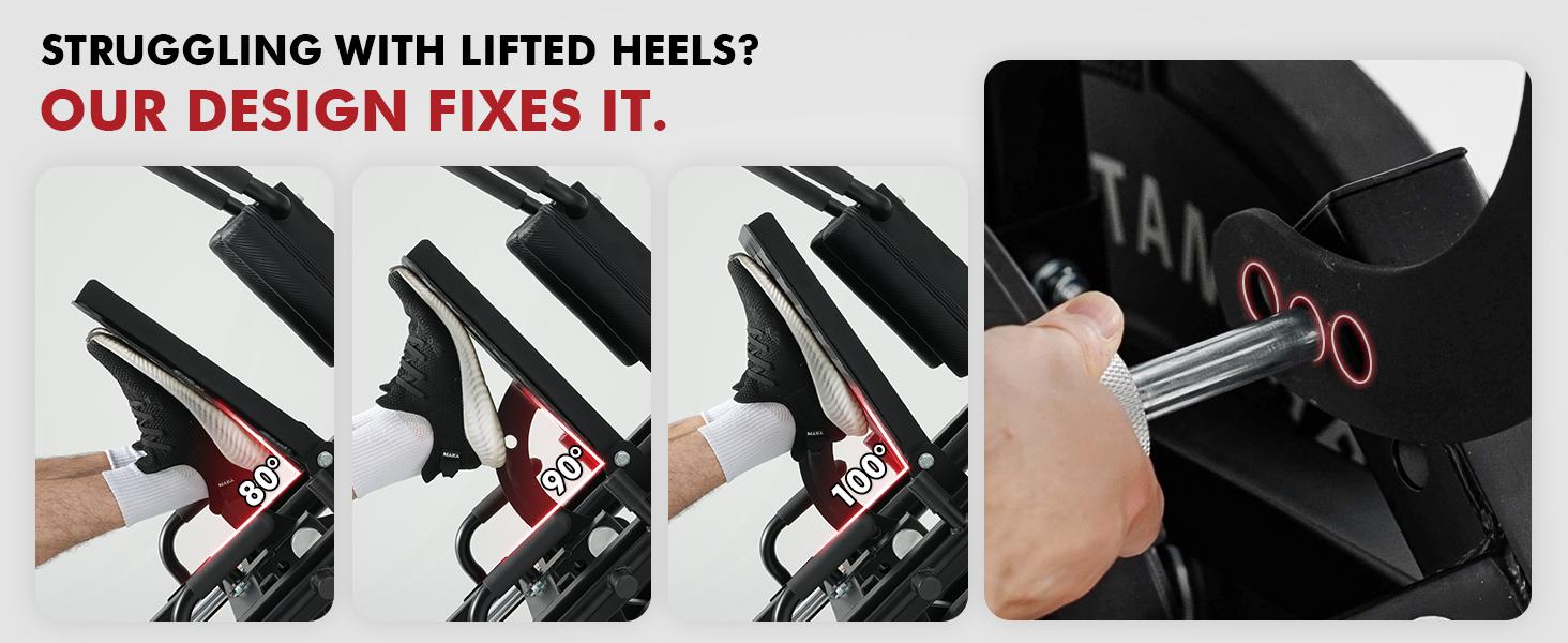 Leg Press & Hack Squat Machine Combo for Home Gym with Linear Bearings & Band Pegs Full-Range Leg Training Equipment 3-Angle Footplate 24.4"x13.8" Platform