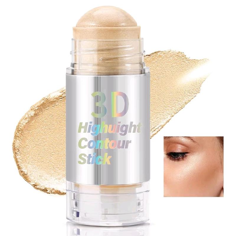 Highlighter Makeup Stick, Face Shimmer Highlighter Brightener, Illuminator Highlight Contouring Stick, Creamy & Blendable Color