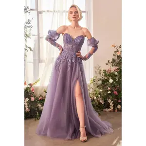 Andrea & Leo Couture A1398 Dettachable Sleeves A-line Prom Dress