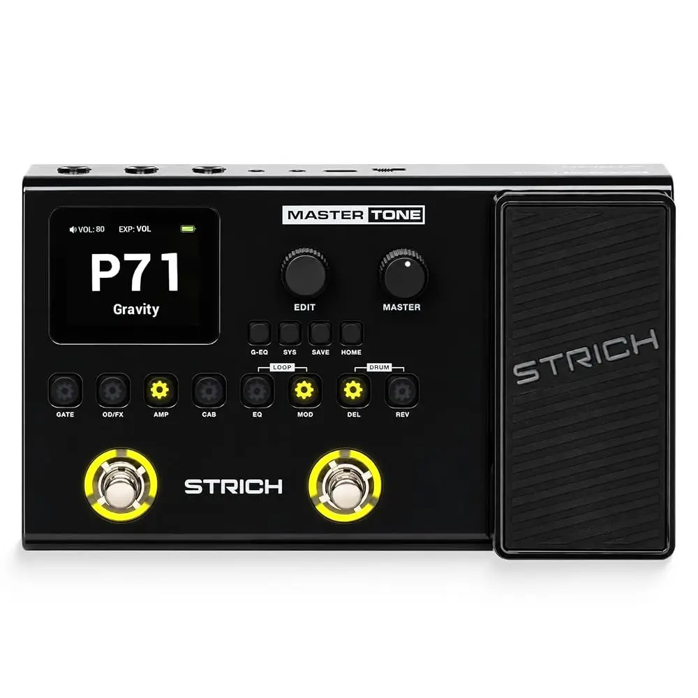 STRICH Master Tone MT-01 Dual Footswitch Multi Effects Processor, Black