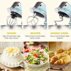 Stand Small Electric Food Mixer,6 Speeds Portable Lightweight Kitchen Mixer for Daily