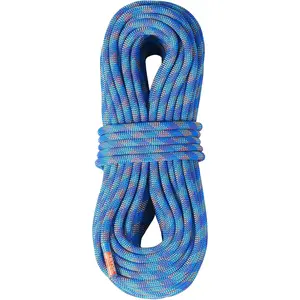 VEVOR 10.2mm Dynamic Climbing Rope, Outdoor Rock Climbing Rope 25KN Breaking Tension, Stretchable Fiber Rope with Steel Snap Hooks for Escape, Rappelling, Fire Rescue, Blue