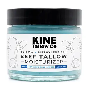 Kine Tallow moisturizer with methylene blue deep hydration face cream for dry sensitive skin grass fed tallow skincare lightweight non greasy daily moisturizer for glowing skin 2 oz