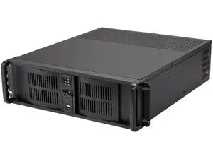iStarUSA D-300-FS Black Aluminum / Steel 3U Rackmount Compact Stylish Front-mounted PSU Chassis 2 External 5.25" Drive Bays