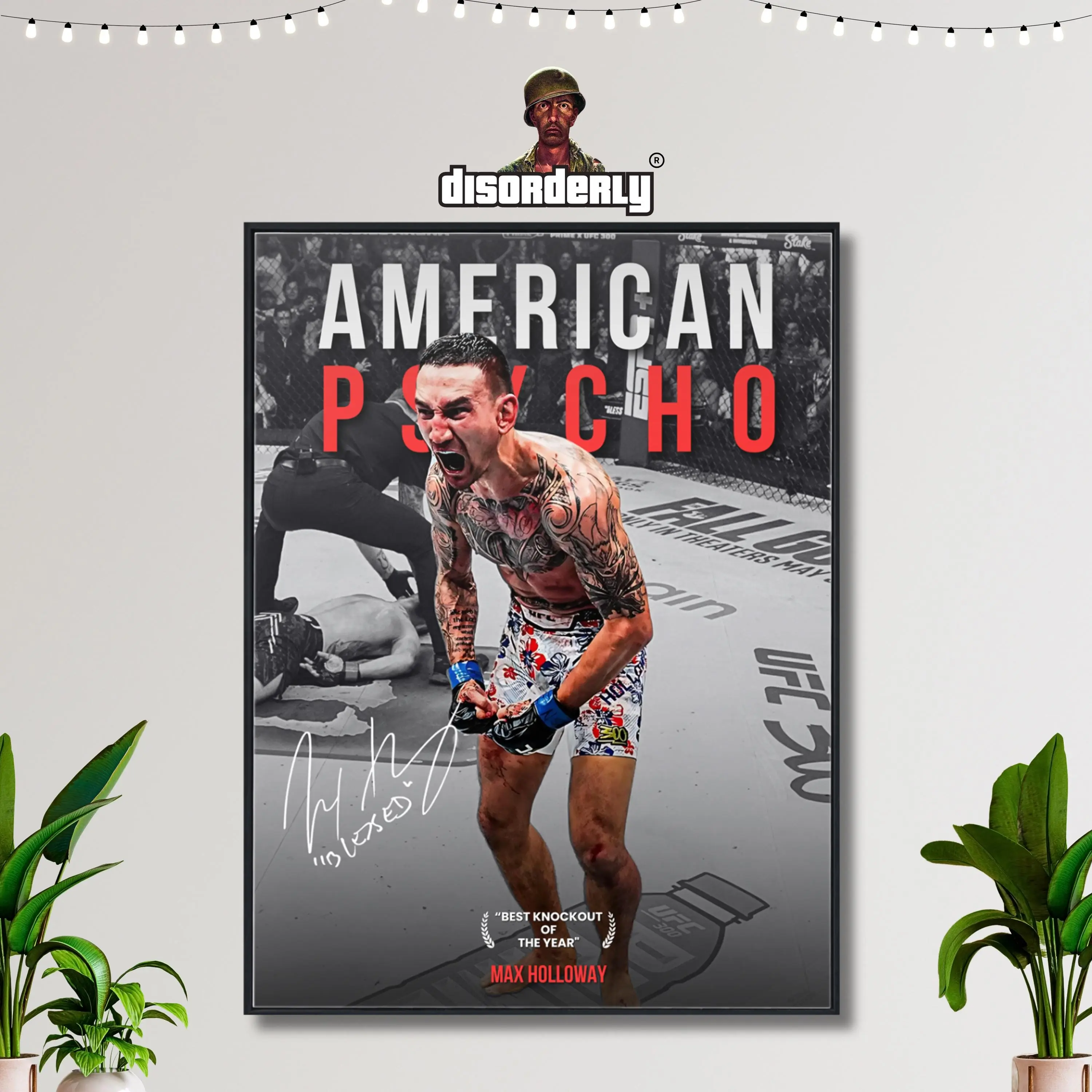 Max Blessed Holloway Poster, UFC Poster, MMA Poster, Fighter Motivation, Bedroom Wall Decoration, Wall Decor, POSTER UNFRAMED