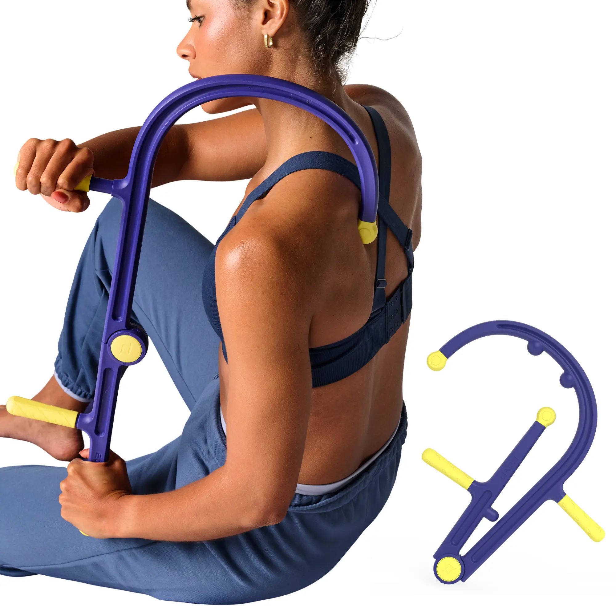 EQYP Q-Tech Muscle Massage Hook - Foldable Back, Neck & Shoulder Massager for Knots & Deep Pressure