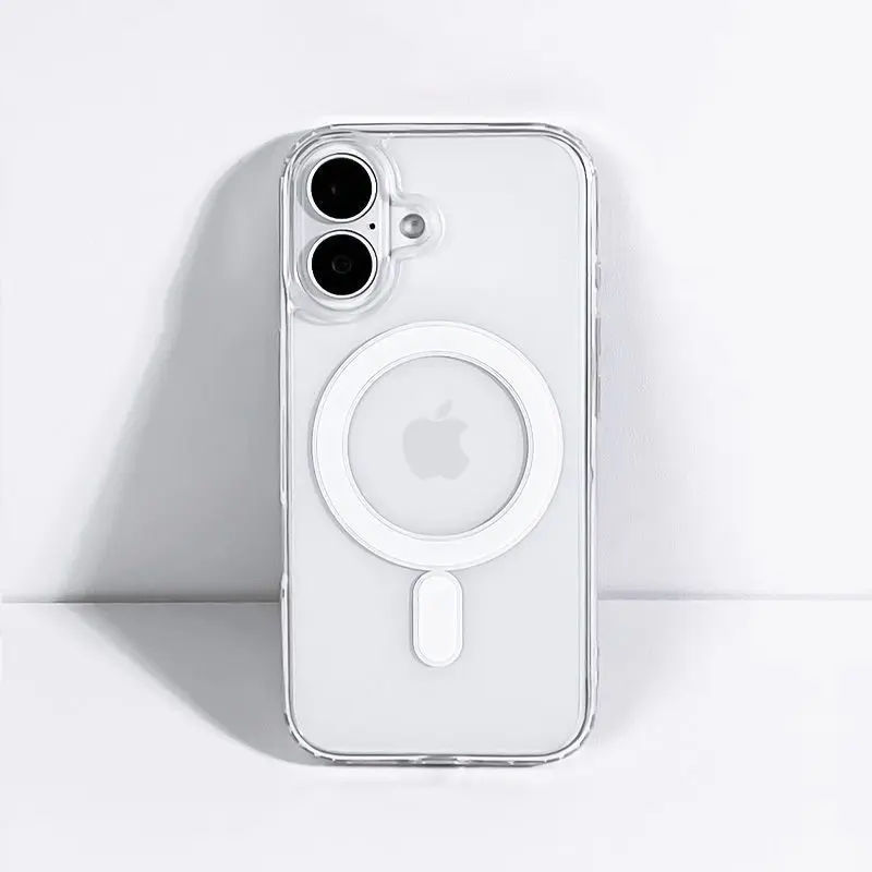 Transparent TPU MagSafe Compatible Phone Case - Polycarbonate Reinforced, Military-Grade Shockproof, Durable, Slim, Wireless Charging Support, Transparent Base Shell Casing for iPhone 11,12,13,14,15,16,16 Pro Max,17,17 Pro Max Mobile Accessories