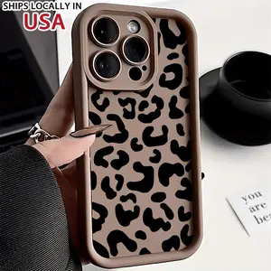 Leopard print design Pattern Case for iPhone 16 15 14 Pro Max 13 12 11 XR XS E Plus Shockproof Full Camera Protection Durable slim Silicone Cover