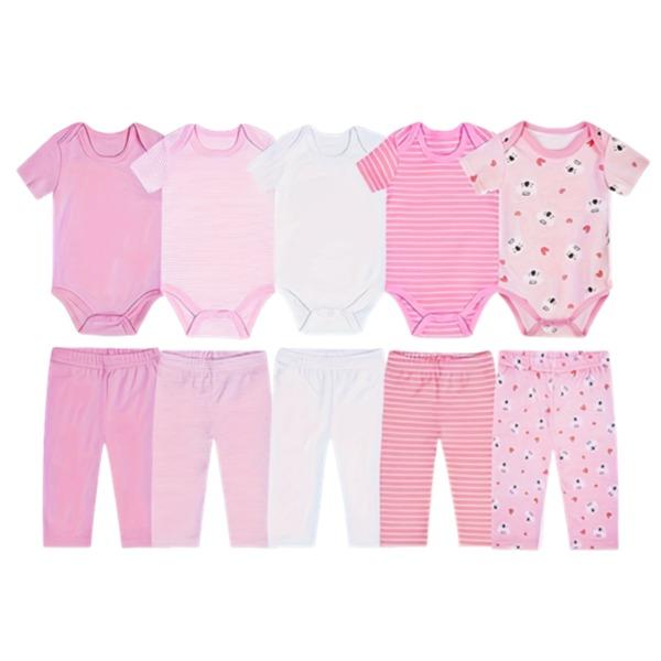 JY.COZY FOR BABY Baby Girl Boy Clothes Onesie Set 20 Pack 100% Organic Cotton 5 Bodysuits 5 Pants 5 Hats 5 Gloves Hypoallergenic Breathable Stretchy OEKO-TEX Certified for All Seasons Playdate Christening Photo Shoot
