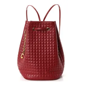 Pre-owned Celine Leather Backpacks Calfskin Quilted Small C Backpack Red