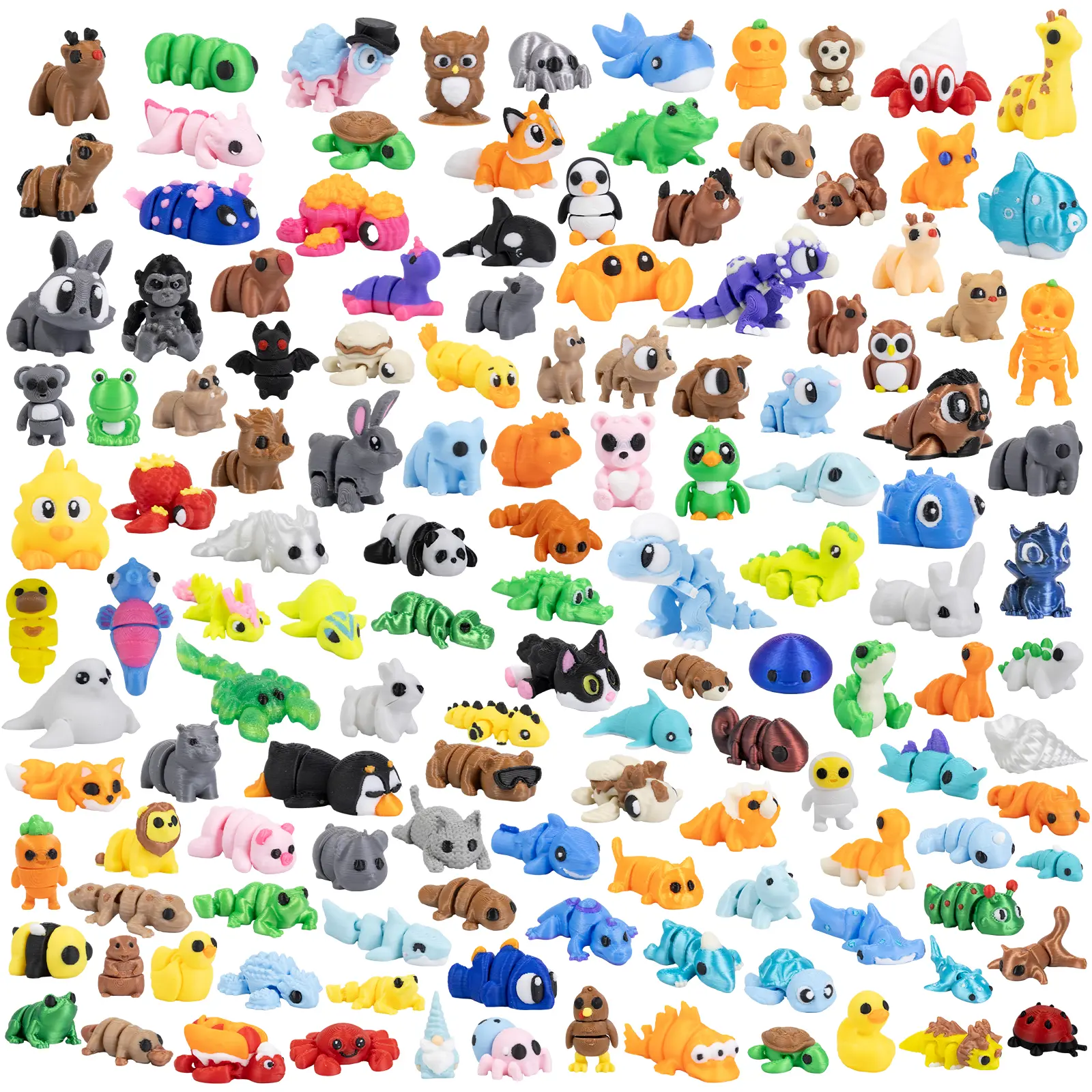 150 animal models, 3D printed model set, movable, party gift, pocket stress relief, gift bag filler, Easter basket filler, Christmas and Halloween gift, suitable for boys and girls, suitable for classroom,summerwins