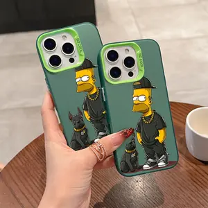 Funny Cool Simpson Cartoon Phone Case Compatible with for iphone 16 15 14 13 12 11 Pro Max X XR XS MAX 8 7 Plus, Shockproof Matte Back Cover.