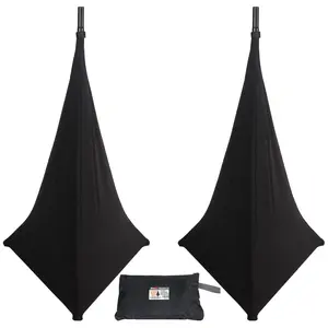 ProX X-SP3SC-BLX2 Three Sided Black Lycra Speaker Stand Cover Scrim (Pair)