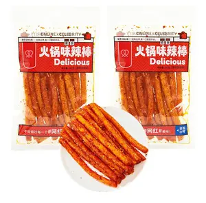 Mkostlich Latiao Spicy Strips, 2 Packs Latio Hot and Spicy, Chinese Spicy Sticks, Spicy Sticks Chinese Snacks, 3.59oz/pack  (3.59oz*2Pcs, Spicy Sticks)