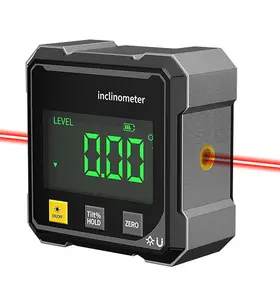 360° Digital Angle Finder, Backlit Display Inclinometer with Laser for Carpentry & Masonry