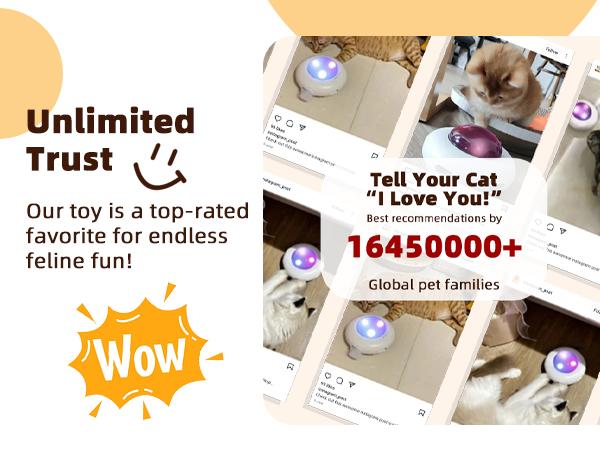 "Interactive Cat Toys for Indoor Cats，Replaceable and durable accessor，USB Rechargeable，White，Entertainment with 6pcs Feathers -UFO"