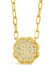 Raemy CZ Rose Petal Pendant Necklace