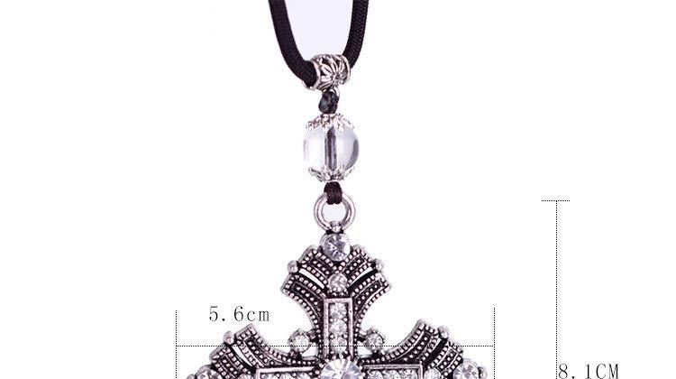 Alloy Crystal Diamond Pendant, Cross Car Ornament, Peace Pendant, Car Interior Decoration