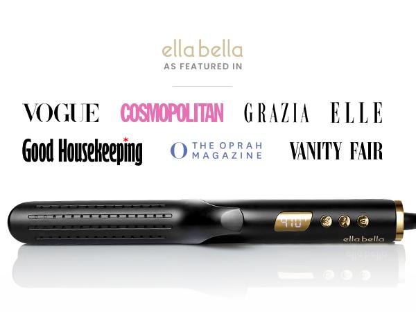 ELLA BELLA Hair Straightener & Curler 2 in 1, Airflow Flat Iron Curling Iron Combo with NST Plates, Air Curler & Straightener for Short and Long Hair, Smooth Glide Hair Styling Iron for Salon Results