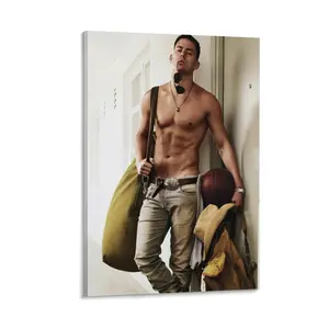 Channing Tatums Poster. Features Shirtless Muscles. Ideal for Adding A Touch of Masculine Charm to Walls. Poster Canvas Wall Art For Bedroom Decor Bar Office Room Decor Gift