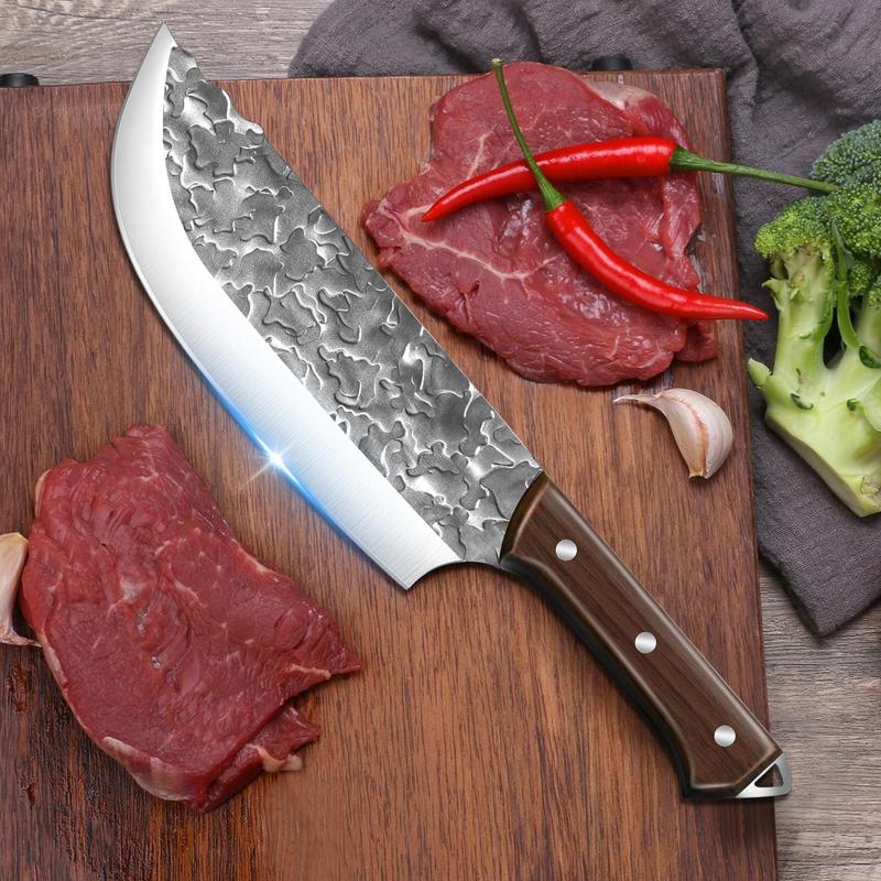 Japanese Chef Knife – Handmade High Carbon Steel Meat Cleaver, Viking Butcher Knife with Sheath, Multipurpose for Meat Cutting, BBQ, Outdoor, Camping, Sharp Blade Japanese Chef Knife – Handmade High Carbon Steel Meat Cleaver, Viking Butcher Knife with Sheath, Multipurpose for Meat Cutting, BBQ, Outdoor, Camping, Sharp Blade