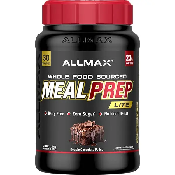 ALLMAX Nutrition MealPrep Lite Whole-Food Protein Powder 23g Protein 30 Servings Dairy-Free Keto-Friendly Plant-Based with MCT & Superfoods Double Chocolate Fudge Flavor Healthcare Supplement Fitness Edible