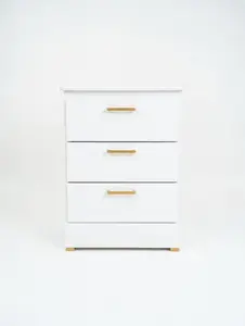 White Nightstand W Gold Handles 🌟
